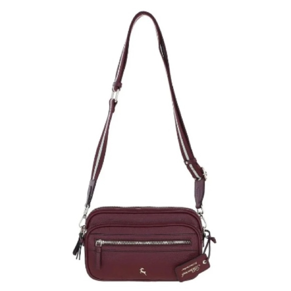 NWT Ashwood Leather Ladies Box Bag in Wine - Picture 2 of 6